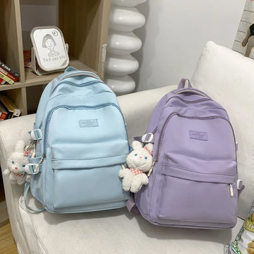 Kylethomasw College Student Women Backpack School Bag for Teenagers Girls Nylon Back Pack